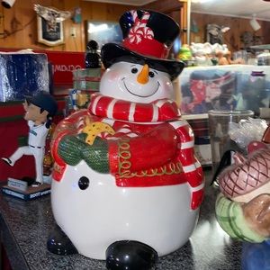 Fitz and Floyd Snowman cookie jar